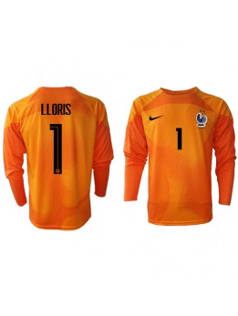 Frankrike Hugo Lloris #1 Målvakt Replika Hemmakläder VM 2022 Långärmad